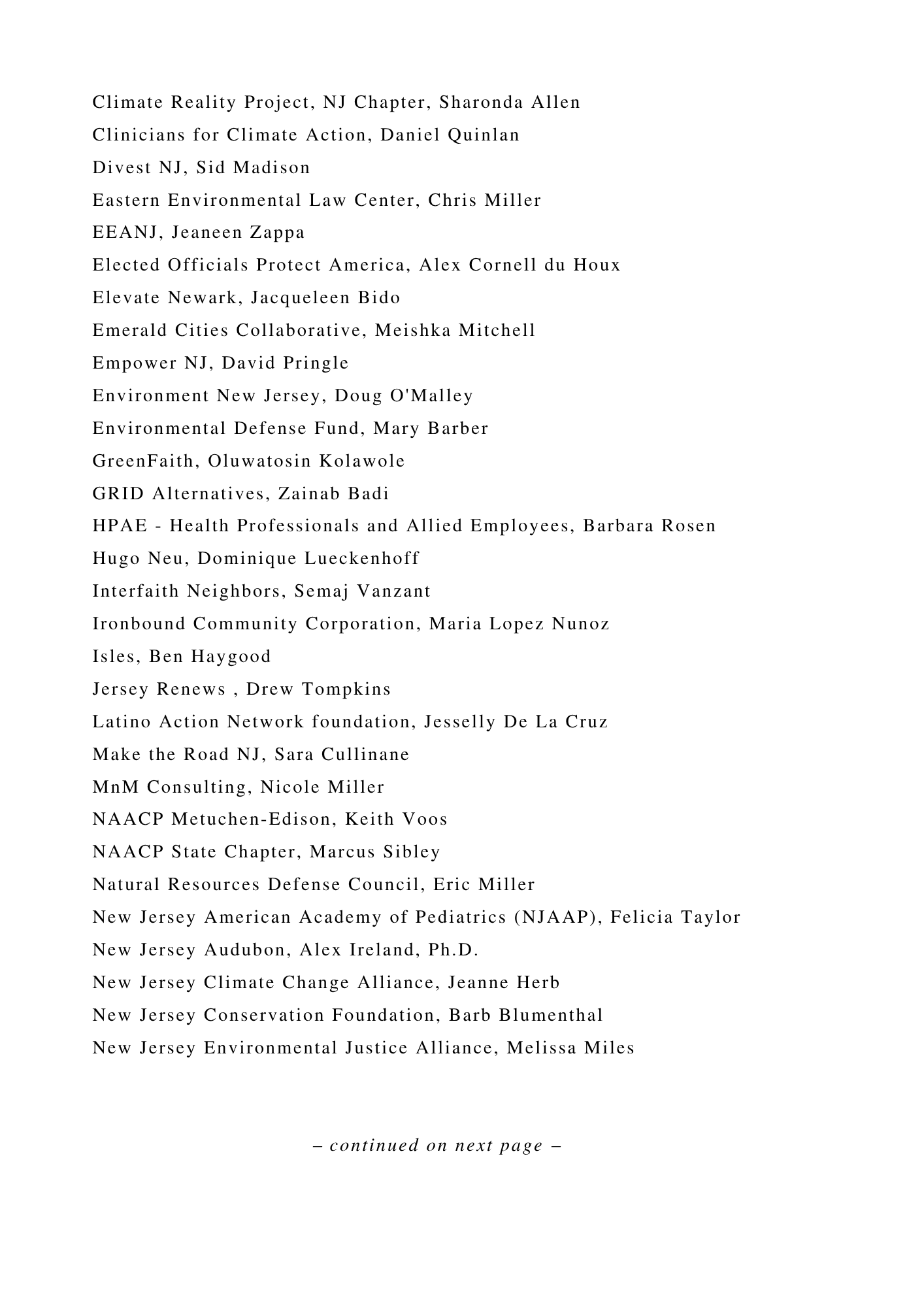 Third page - letter on community solar